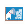 Dog With Cone Get Well Card